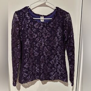 Purple lace top Size Medium